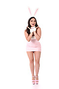 Ariana Van X Voluptuous Pink Bunny istripper model